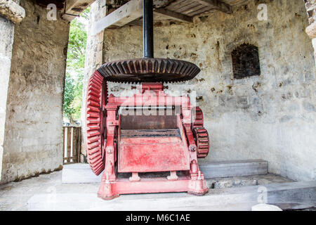 Fonctionnement interne du moulin à sucre historique Betty's Hope Plantation, Antigua Banque D'Images