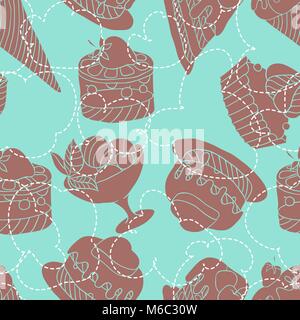 Maison de vacances modèle homogène de sweet, gâteaux et acecream Illustration de Vecteur