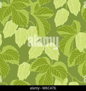 Hop ornement sur Green Grunge Background, Vector Illustration Illustration de Vecteur