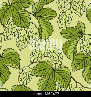 Hop ornement sur Green Grunge Background, Vector Illustration Illustration de Vecteur