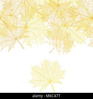 Automne feuilles macro de l'érable. Vector bacground Illustration de Vecteur