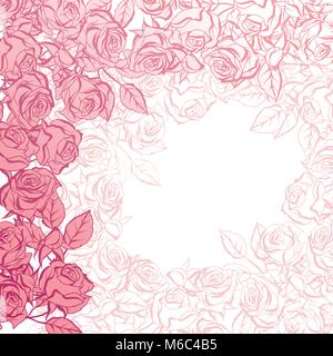 Floral background avec roses roses. Vector illustration Illustration de Vecteur