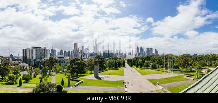 Point de vue tourné du Sanctuaire du Souvenir, à Melbourne. Banque D'Images