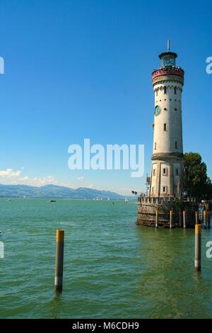 Le port de Lindau sur le lac de Constance, Bodensee, Allemagne Banque D'Images