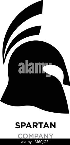 Logo casque spartiate,images, silhouette guerrier grec, gladiator, légionnaire, soldat héroïque, totalement modifiable image vecteur isolé sur fond gris Illustration de Vecteur