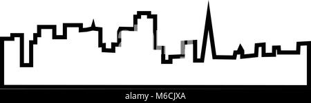 Sf skyline silhouette contours sur fond blanc Illustration de Vecteur