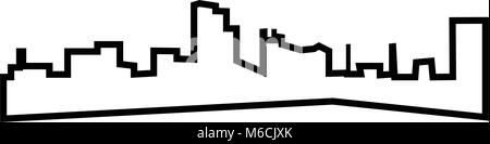 Skyline dayton contour silhouette sur fond blanc Illustration de Vecteur