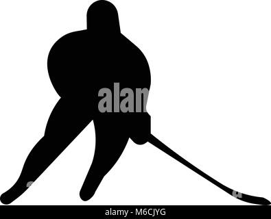 Girl hockey player silhouette sur fond blanc Illustration de Vecteur