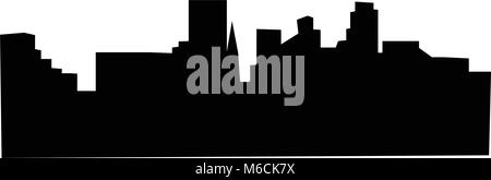 Minneapolis skyline silhouette sur fond blanc Illustration de Vecteur