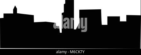 Minneapolis skyline silhouette sur fond blanc Illustration de Vecteur