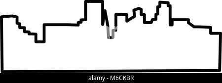 Minneapolis skyline silhouette contours sur fond blanc Illustration de Vecteur