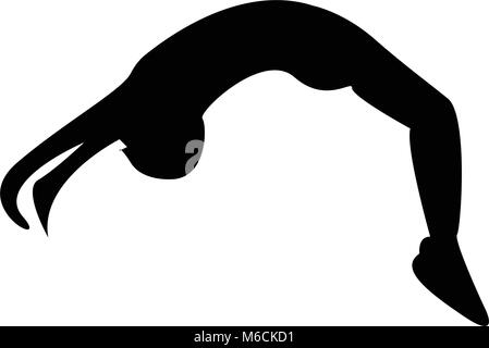 Silhouette backflip sur fond blanc Illustration de Vecteur