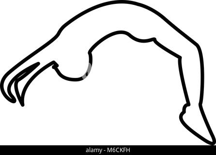 Silhouette backflip contours sur fond blanc Illustration de Vecteur