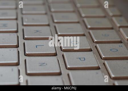 Clavier d'un ordinateur portable de couleur bronze Banque D'Images