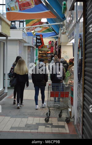 Marché de Swansea sur une calme dat Banque D'Images