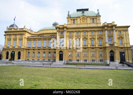 Hrvatsko narodo kazalište (HNK),Théâtre national croate de Zagreb, Croatie, Europe Banque D'Images