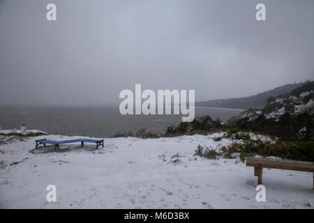 Dublin, Irlande. 2e Mar, 2018. Vue sur une mer de Sorrente Park, Dalkey, pendant la tempête Emma : Alerte Rouge à Dublin en Irlande, le vendredi 2 mars 2018 Crédit : Doreen Kennedy/Alamy Live News Banque D'Images