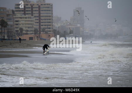 Malaga, Andalousie, espagne. Mars 2, TEMPÊTE EMMA lashes Costa del Sol 2018. © Perry Van Munster/ Alamy Live News Banque D'Images