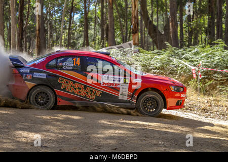 Ballarat, Victoria, Australie. 3 mars, 2018. -Rallye Eureka Série 1 Cams Australian Rally Championships de Wombat State Forrest dans l'affaire Ballarat Victoria - Australie toute l'action d'un jour. Credit : brett keating/Alamy Live News Banque D'Images