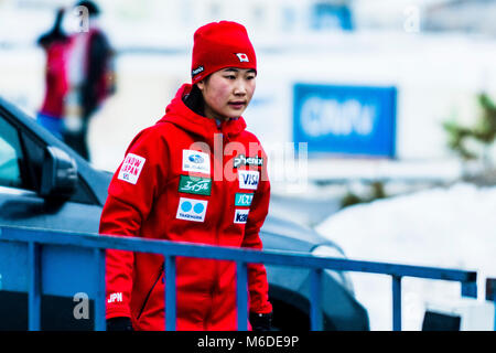 3 mars 2018 : Haruka Iwasa (JPN) pendant la Coupe du monde de saut à ski FIS Mesdames Rasnov (ROU) 2018 Carbunarii à Valea, Rasnov, Roumanie ROU. Foto : Cronos/SoareMarch 3 Catalin, 2018 : lecteur pendant la Coupe du monde de saut à ski FIS Mesdames Rasnov (ROU) 2018 Carbunarii à Valea, Rasnov, Roumanie ROU. Foto : Cronos/Catalin Soare Banque D'Images