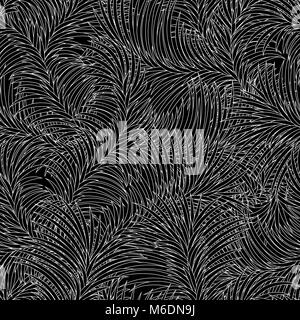 Seamless Vector abstrait noir et blanc motif dessiné à la main Illustration de Vecteur