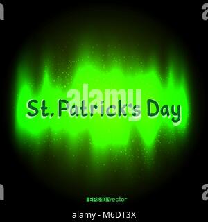 Patricks Day text message lettrage sur fond de couleur verte. Irish Celtic maison de Saint Patrick Illustration de Vecteur