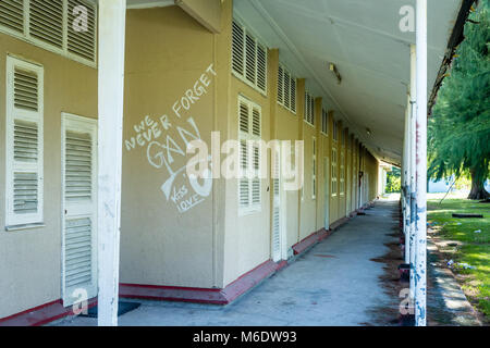 Gan, ville, l'Atoll d'Addu, ancienne base militaire britannique, Maldives Banque D'Images