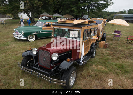 Antique car show dans les puits Maine Banque D'Images