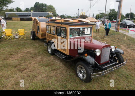 Antique car show dans les puits Maine Banque D'Images