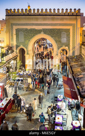 La porte Bab Bou Jeloud, Médina Fès,Maroc. Banque D'Images