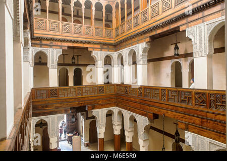 Art et artisanat bois Nejjarine, Musée Funduq ou caravansérail. Fès.Maroc Banque D'Images