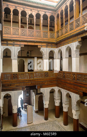 Art et artisanat bois Nejjarine, Musée Funduq ou caravansérail. Fès.Maroc Banque D'Images