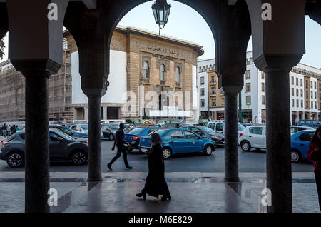 Bank Al Maghrib, bâtiment de l'avenue Mohammed V, Rabat. Maroc Banque D'Images