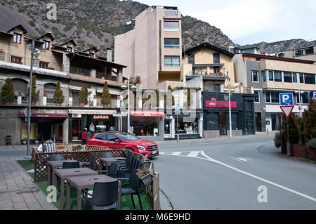 Mur de pierre bâtiments en Andorra la Vella, Andorre Banque D'Images