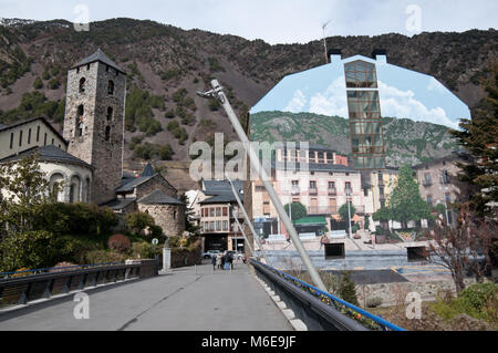 Mur de pierre bâtiments en Andorra la Vella, Andorre Banque D'Images