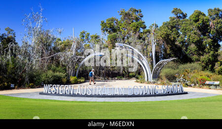 L'ouest de l'Australie signe le Jardin Botanique à Kings Park. Banque D'Images