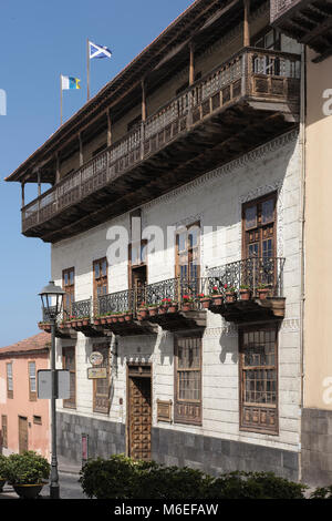 La Casa de los balcons c1632, Maison des balcons, la Oratava, nord de Tenerife, Canaries, Espagne, Banque D'Images