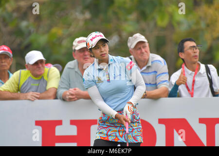 Pornanong Phatlum de Thaïlande En Thaïlande 2018 LPGA Honda au Siam Country Club, Old Course le 24 février 2018 à Pattaya Chonburi, Thaïlande. Banque D'Images