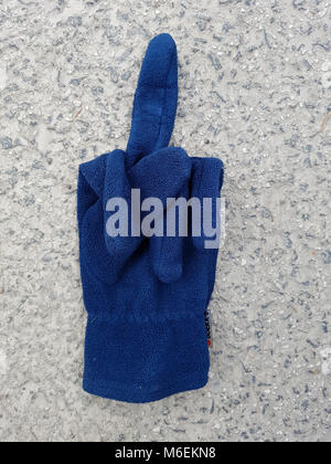 Gant de laine de laine bleu Banque D'Images
