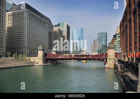 Afficher le long de la rivière Chicago Chicago Illinois Banque D'Images