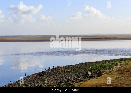 Marée montante à l'estuaire de Solway, Ecosse Banque D'Images