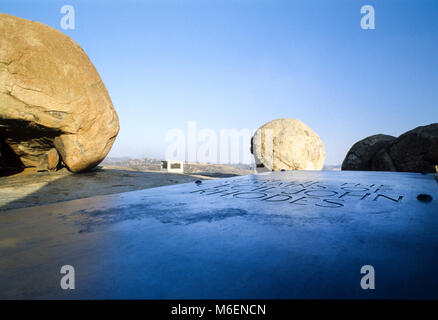 Cecil J. Rhodes' grave en Matobo (Matopos) National Park, Zimbabwe Banque D'Images