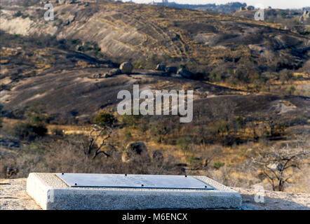 Cecil J. Rhodes' grave en Matobo (Matopos) National Park, Zimbabwe Banque D'Images