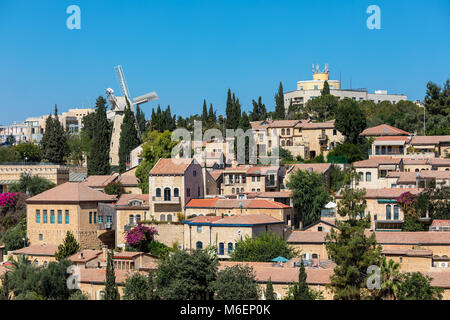 Vue sur quartier Yemin Moshe à Jérusalem, Israël. Banque D'Images