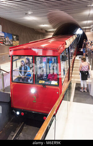 Funiculaire de jardins botaniques, Wellington, Nouvelle-Zélande Banque D'Images