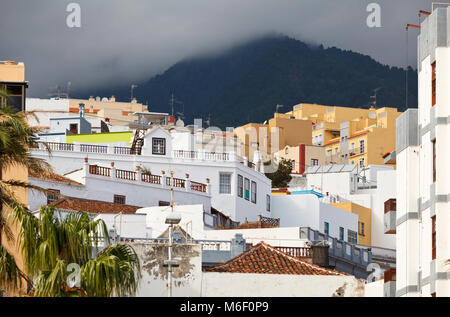 Avis sur les collines de Santa Cruz de La Palma. Banque D'Images