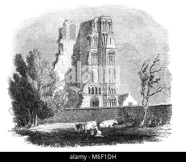 Les ruines de l'abbaye Saint-Augustin, un monastère bénédictin à Canterbury, Kent, Angleterre. L'abbaye fut fondée en 598, l'année d'après Augustin est arrivé dans l'Angleterre anglo-saxonne pour convertir les Anglo-Saxons. Elle a fonctionné comme un monastère jusqu'à sa dissolution en 1538 lors de la Réforme anglaise. Après la dissolution de l'abbaye, elle a subi le démantèlement jusqu'en 1848, depuis quand une partie du site a été utilisé à des fins éducatives et l'abbaye ruines ont été conservés pour leur valeur historique. Banque D'Images