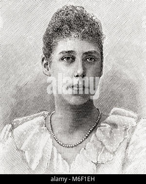 La princesse Victoria Melita de Saxe-cobourg et Gotha et Édimbourg, plus tard, la grande-duchesse Victoria Feodorovna de Russie, 1876 - 1936. Une petite-fille de la reine Victoria du Royaume-Uni et de l'empereur Alexandre II de Russie. Du Strand Magazine, publié en janvier à juin 1894. Banque D'Images