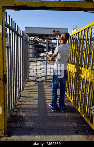 Eyal checkpoint, Qalqilya - Territoires palestiniens occupés. © Antonio Ciufo Banque D'Images