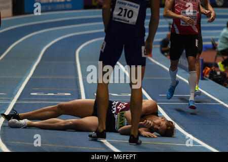 Birmingham, UK. Le 3 mars 2018. Kevin Mayer de France gagner de l'heptathlon à l'athlétisme en salle 2018 Championnat du monde, Birmingham, Angleterre. Ulrik Pedersen/CSM Crédit : Cal Sport Media/Alamy Live News Banque D'Images